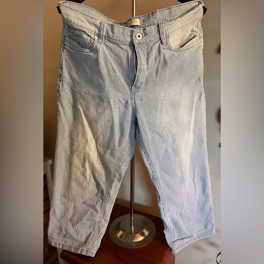 Striped Women’s Jeans - Light Blue/White